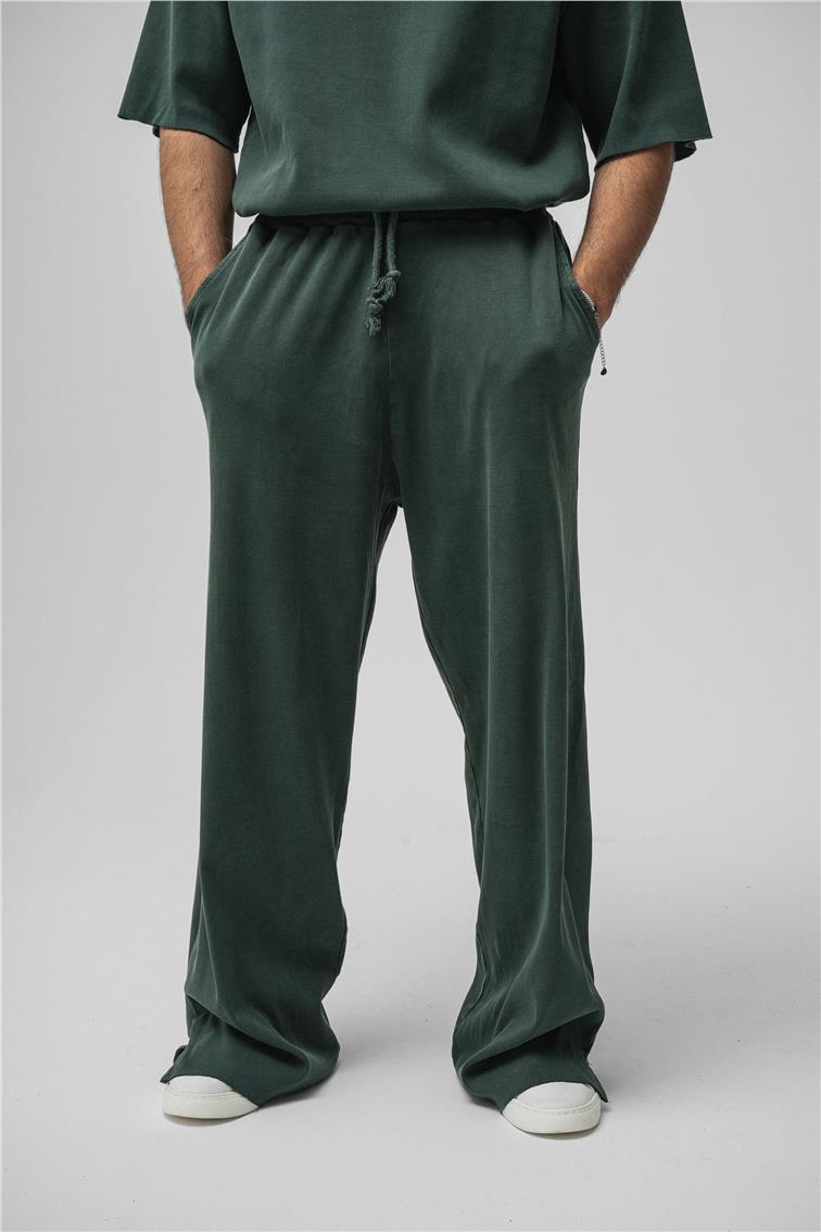 Yıkamalı Fitilli Baggy Yıkamalı Yeşil