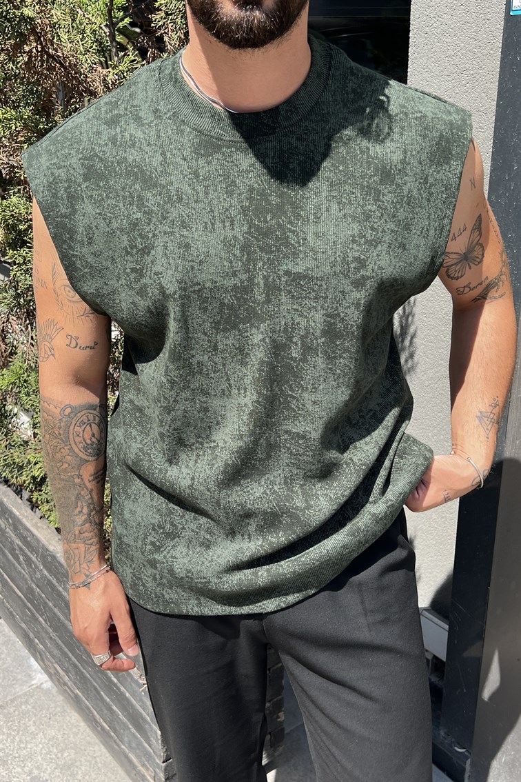 Yıkamalı Oversize Atlet Haki