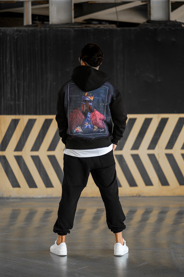 Arkası Baskılı Oversize Sweatshirt