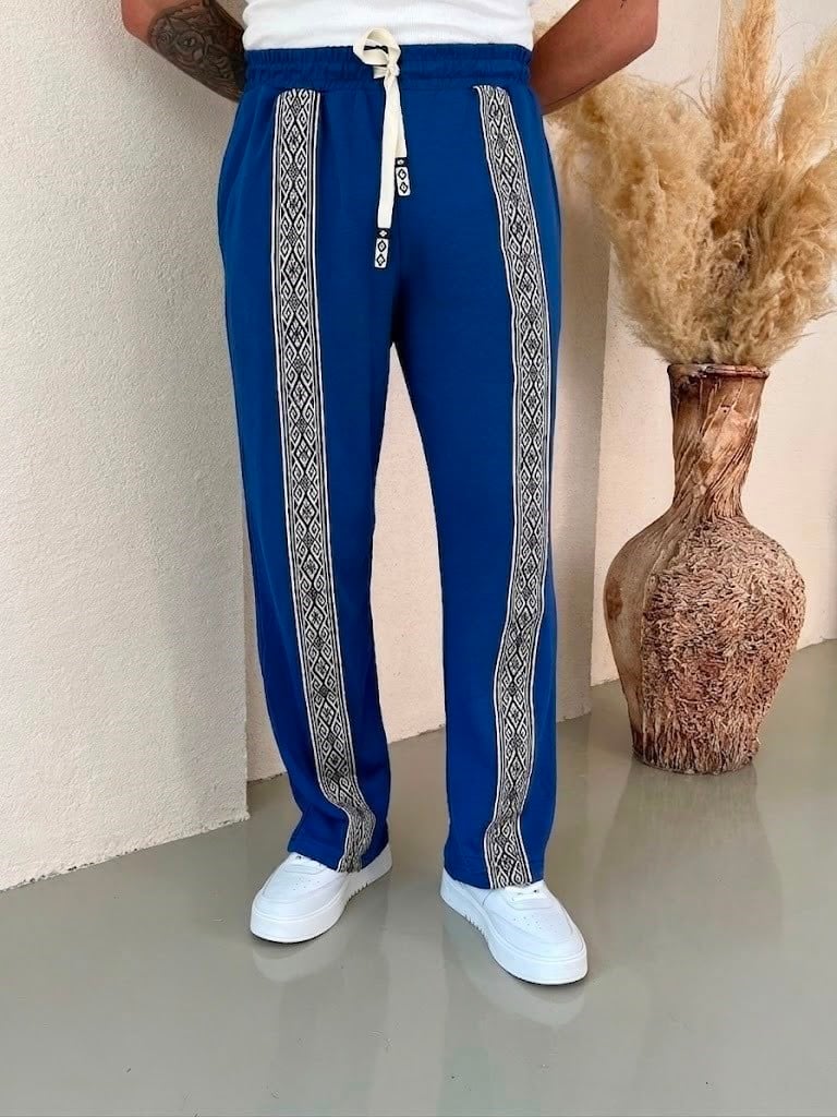 Baggy Etnik Desen Eşofman Lacivert