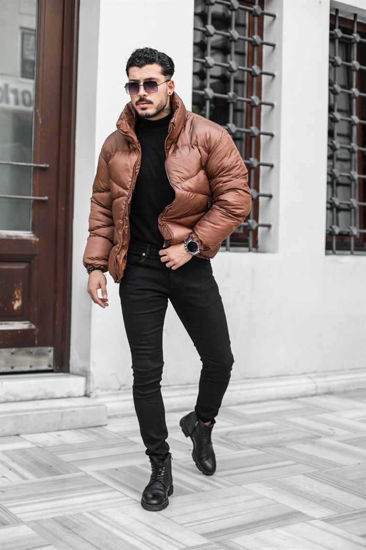 Baklava Desen Oversize Şişme Mont