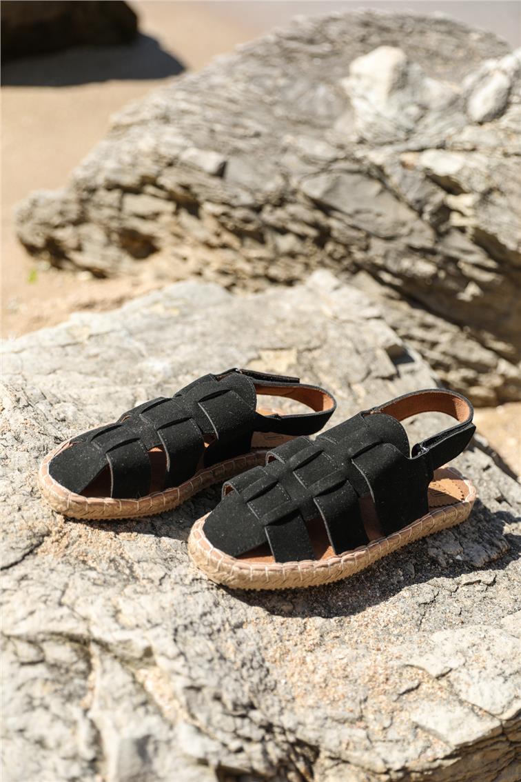 Basic Kare Sandalet Siyah