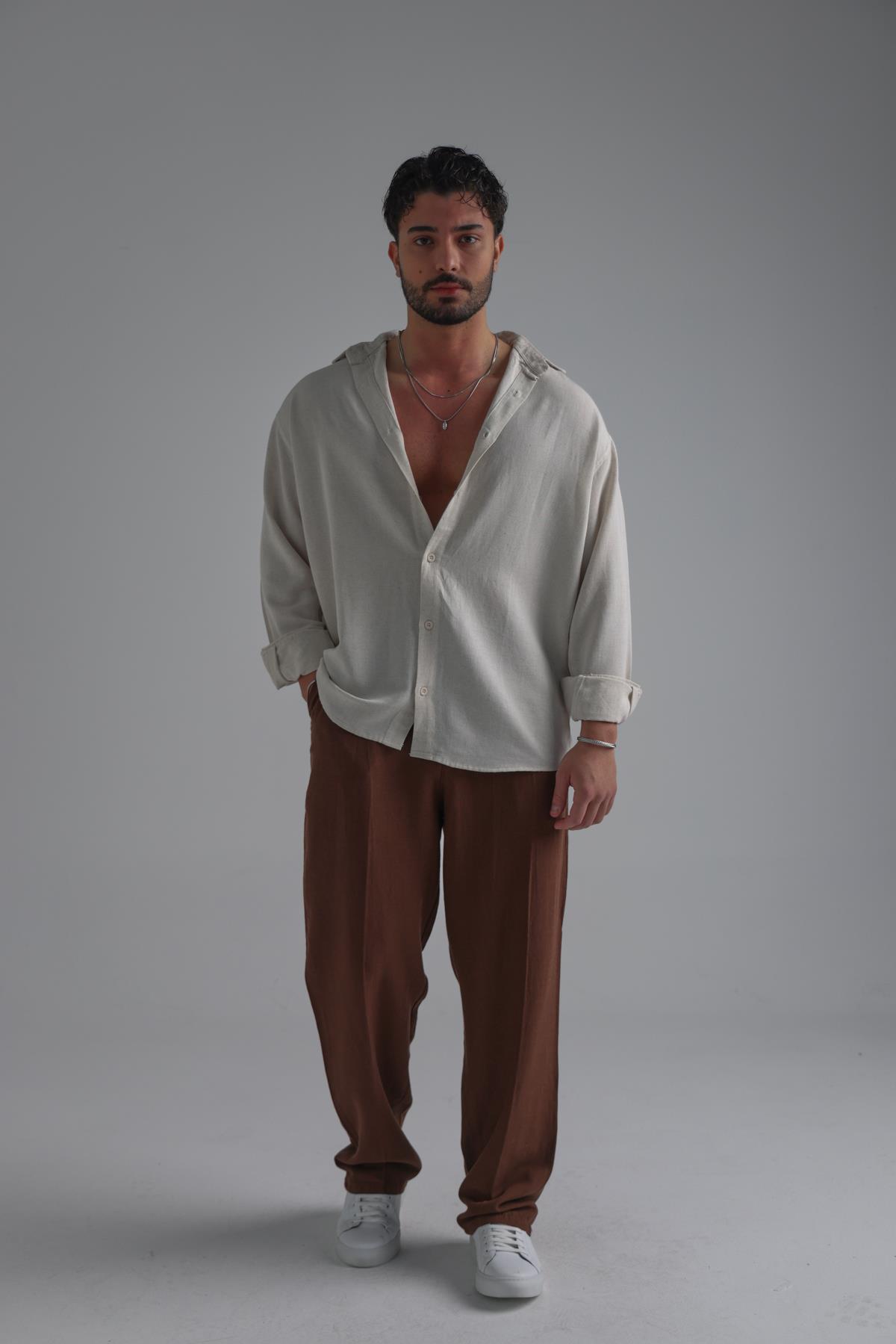 Basic Lenen Pack Basic Linen Gömlek- Out Fit Man