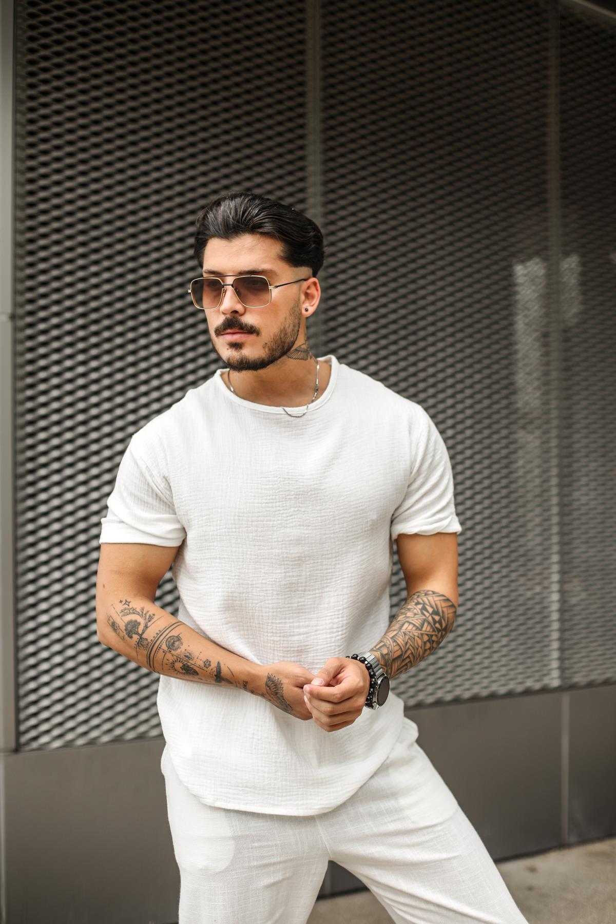 Basic Müslin T-Shirt Beyaz