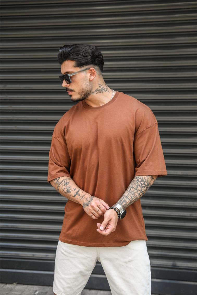 Basic Salaş Kalıp T-Shirt Kahve
