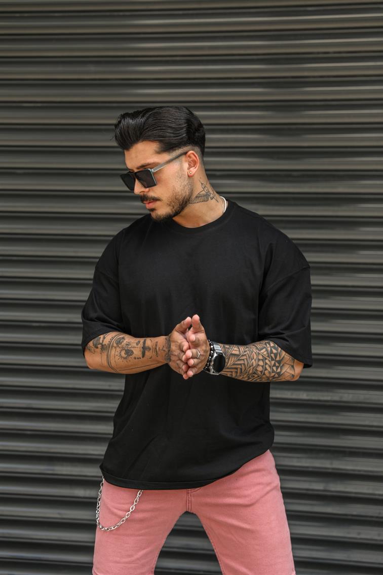 Basic Salaş Kalıp T-Shirt Siyah