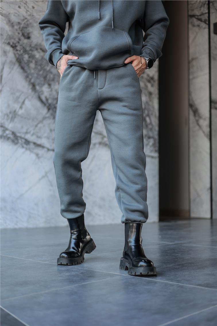 Basic Şardonlu Eşofman Füme