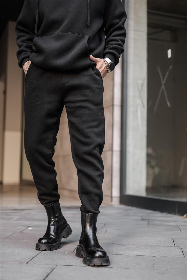 Basic Şardonlu Eşofman Siyah