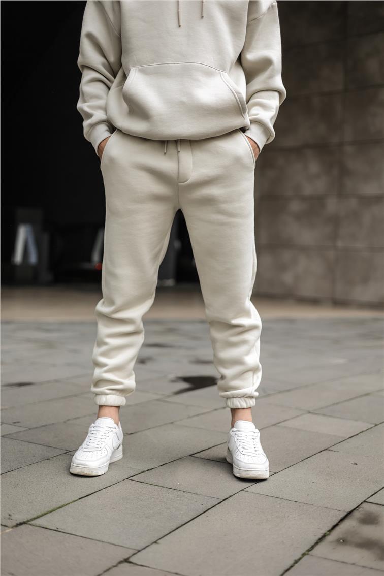 Basic Şardonlu Eşofman Taş