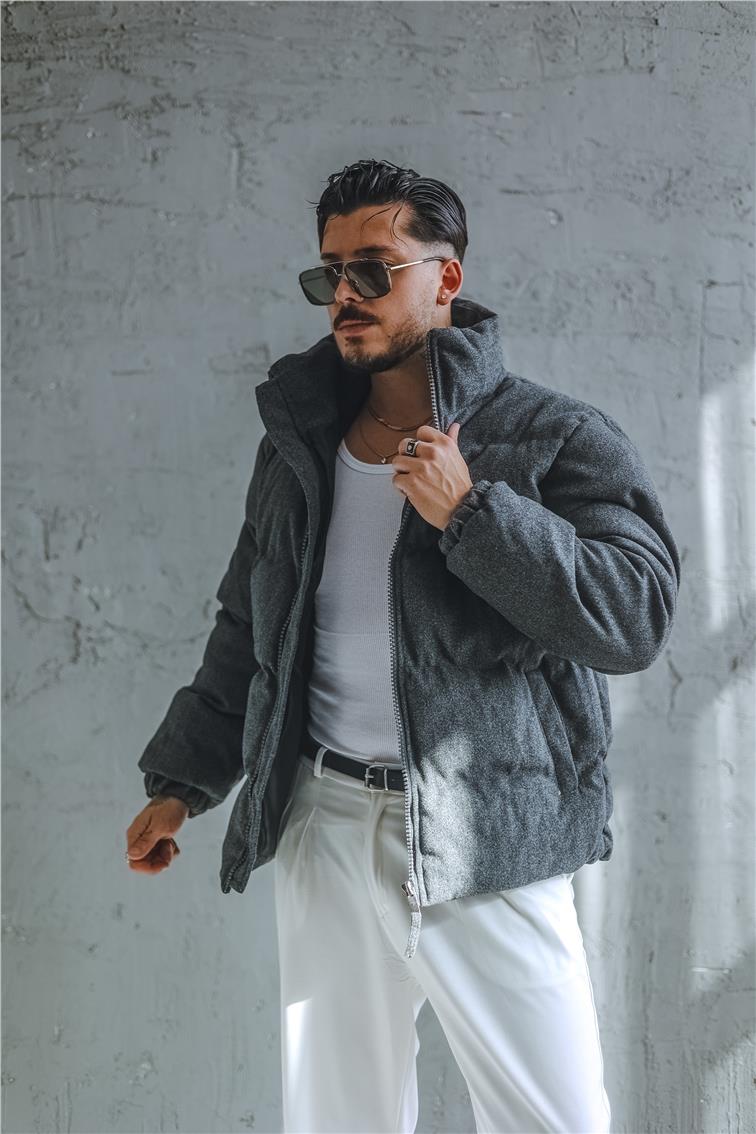 Basic Şişme Oversize Mont Antrasit