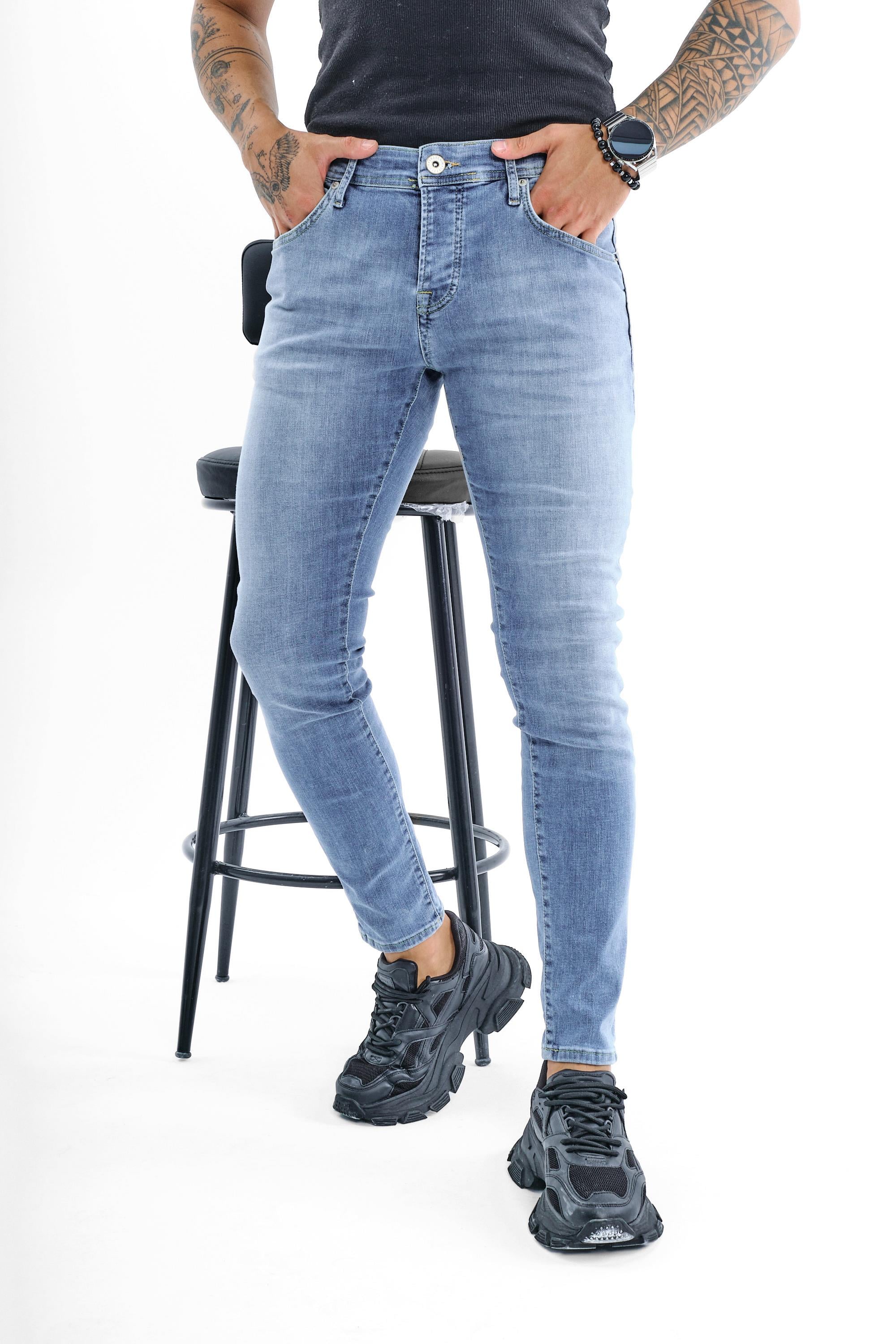 Basic Skinny Jean Yıkamalı Mavi