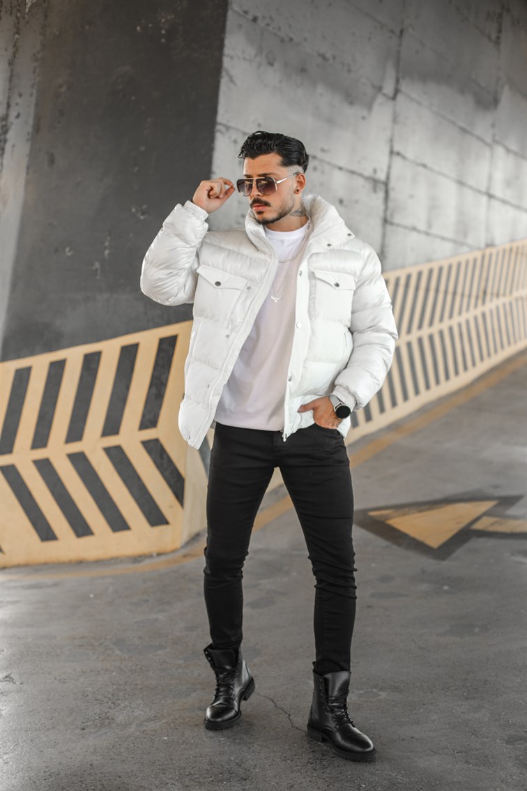 Blok Çift Renk Oversize Şişme Mont