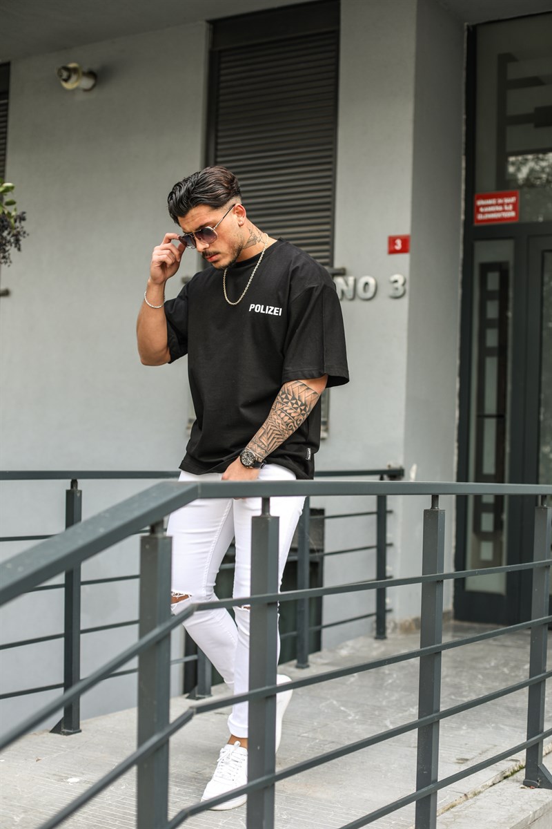 Bol Kalıp Polizei T-Shirt