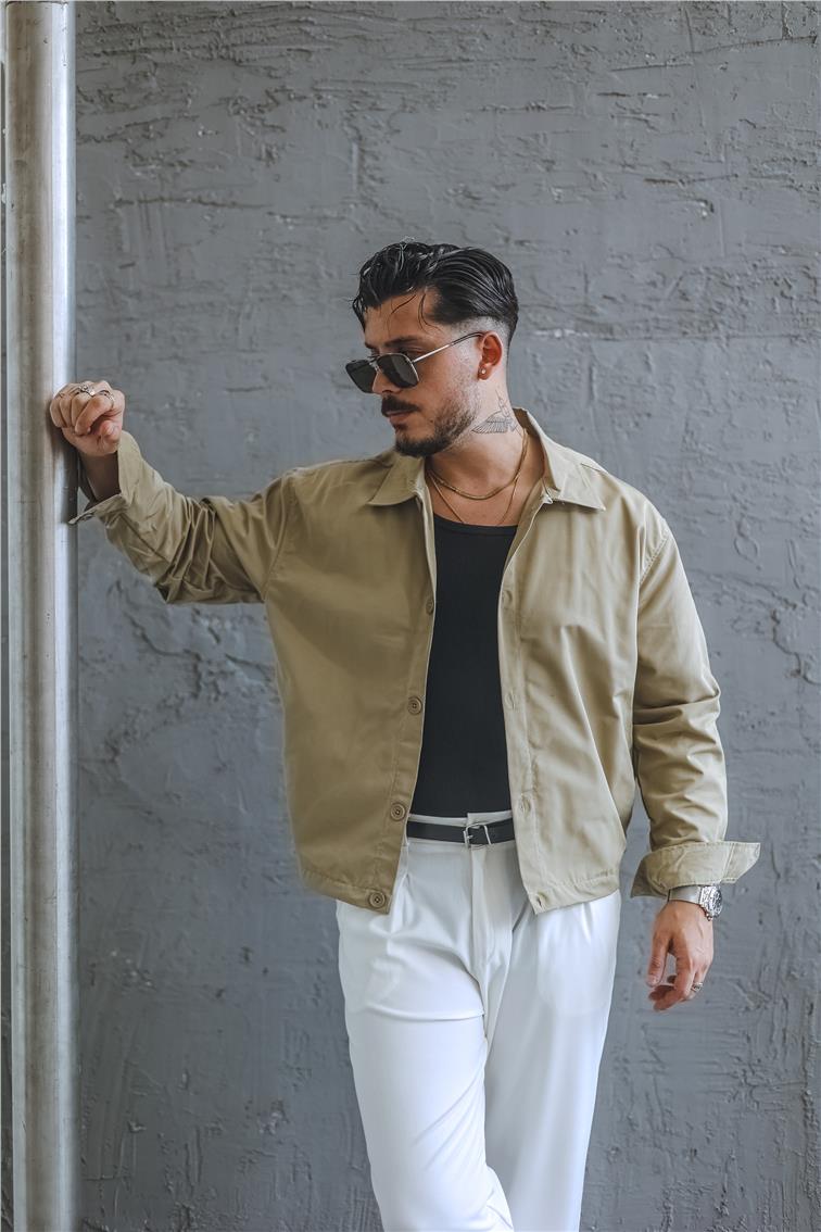 Bomber Basic Oversize Ceket Vizon
