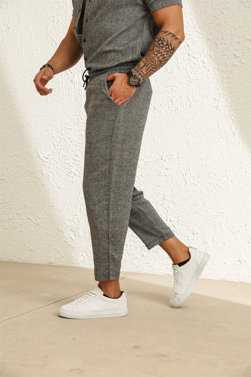 Boyfriend Örgülü Pantolon Siyah Beyaz · 5