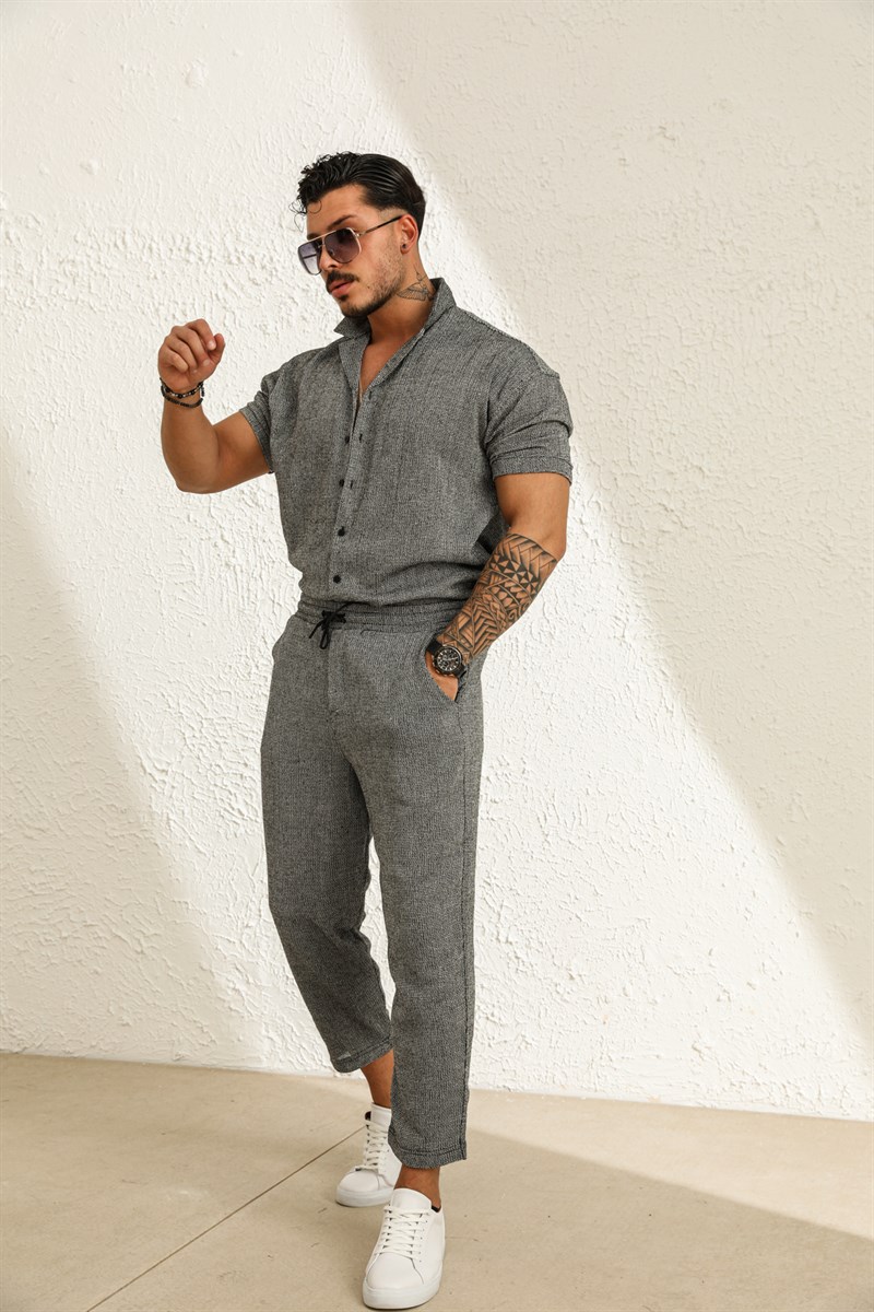 Boyfriend Örgülü Pantolon Siyah Beyaz · 3