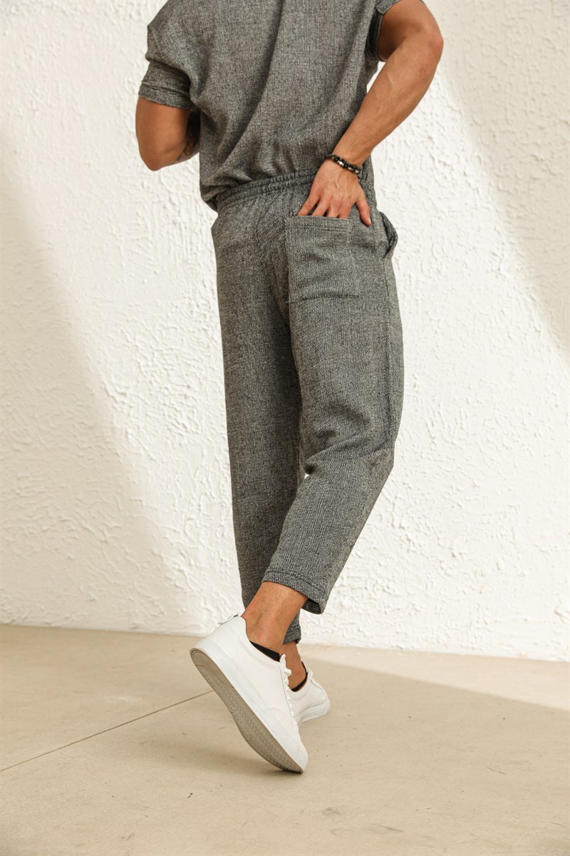 Boyfriend Örgülü Pantolon Siyah Beyaz · 6