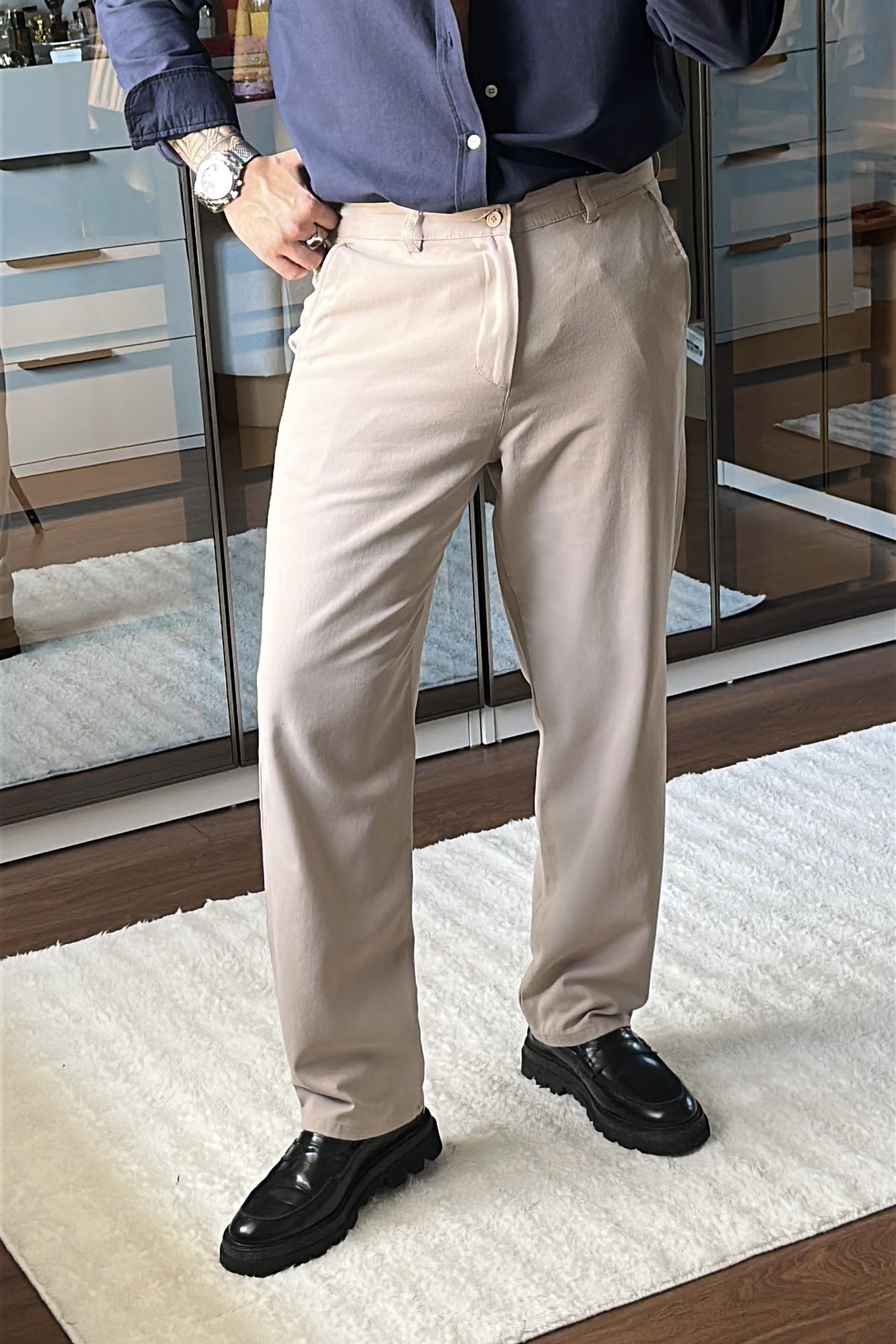 Carlino Cotton Pantolon Bej