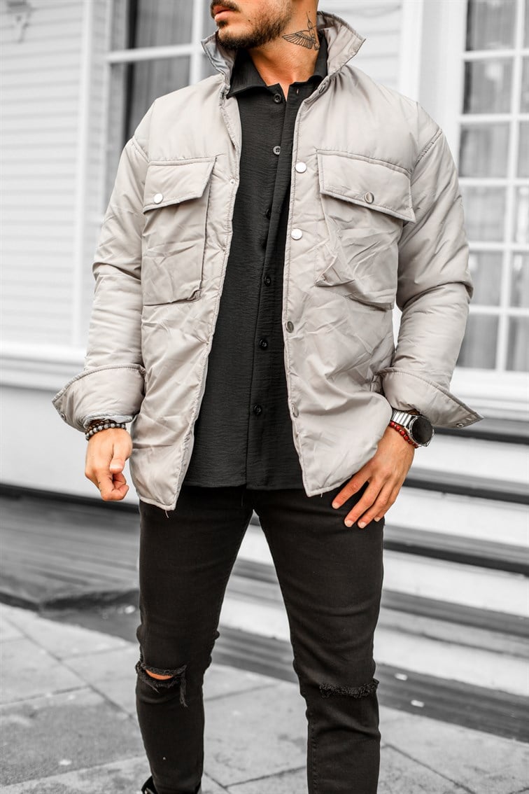 Cep Detaylı Oversize Mont