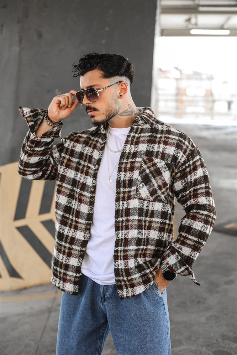 Cepli Oversize Oduncu Gömlek