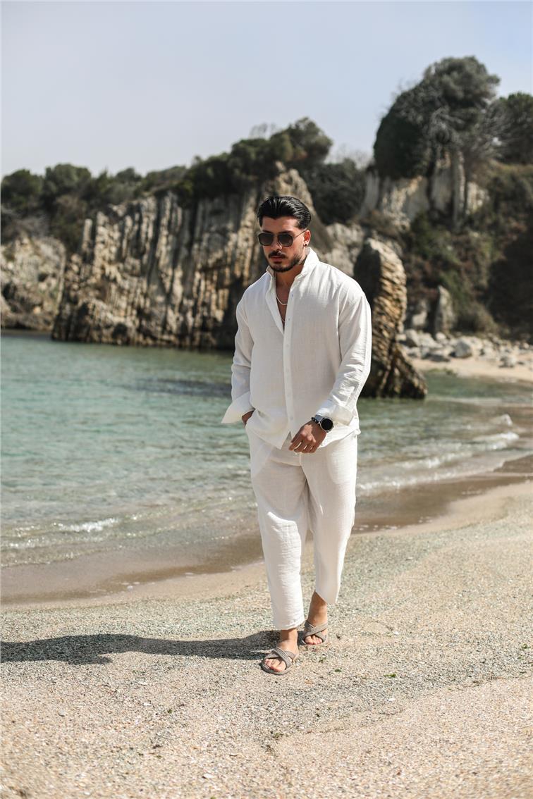 Cepsiz Basic Oversize Gömlek Beyaz