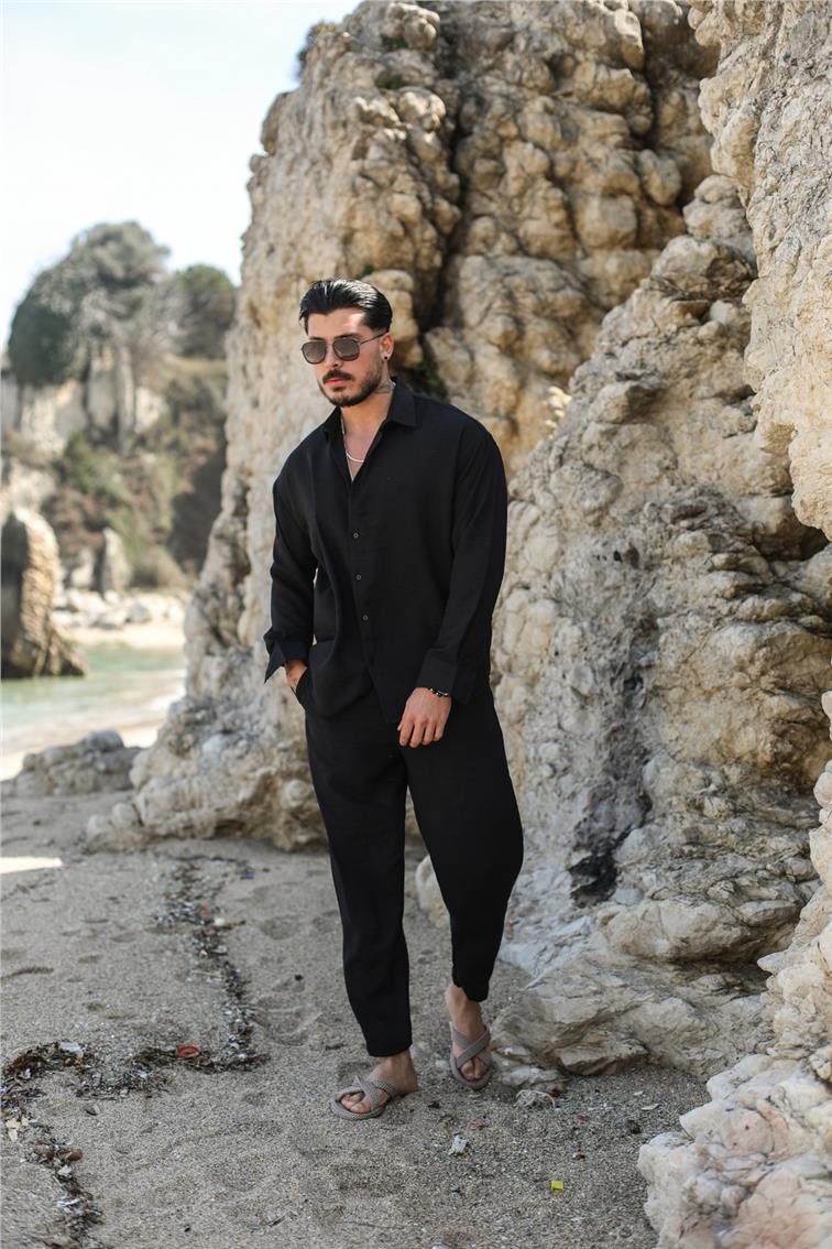 Cepsiz Basic Oversize Gömlek Siyah