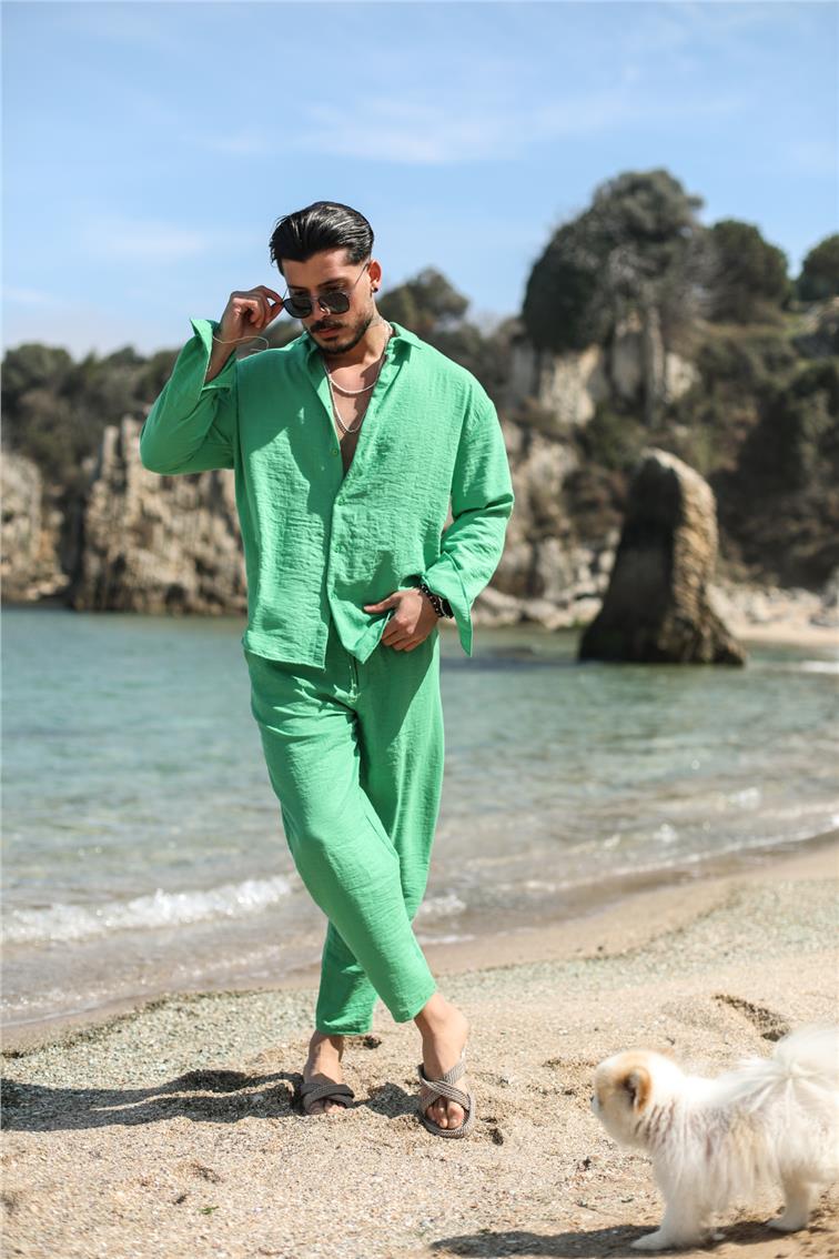 Cepsiz Basic Oversize Gömlek Yeşil