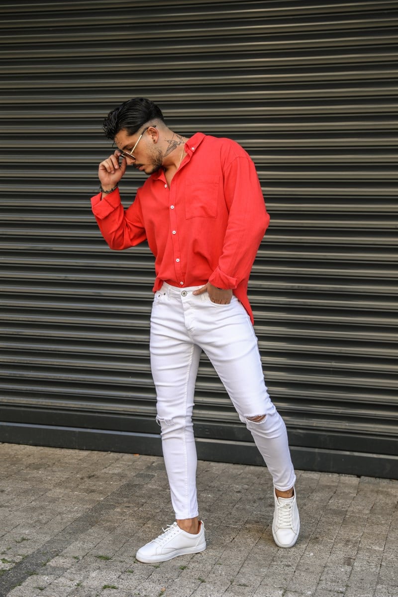 Çift Dizi Yırtık  Skinny Jean