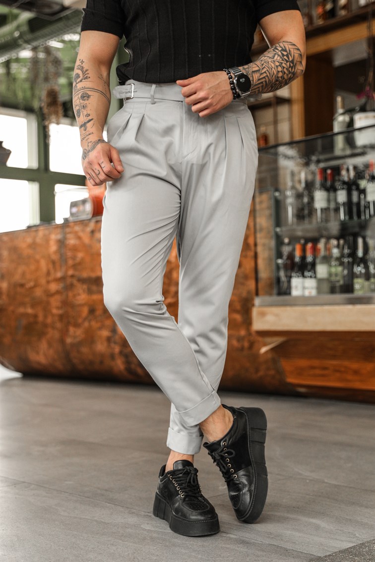 Çift Kemerli Double Paça Pantolon