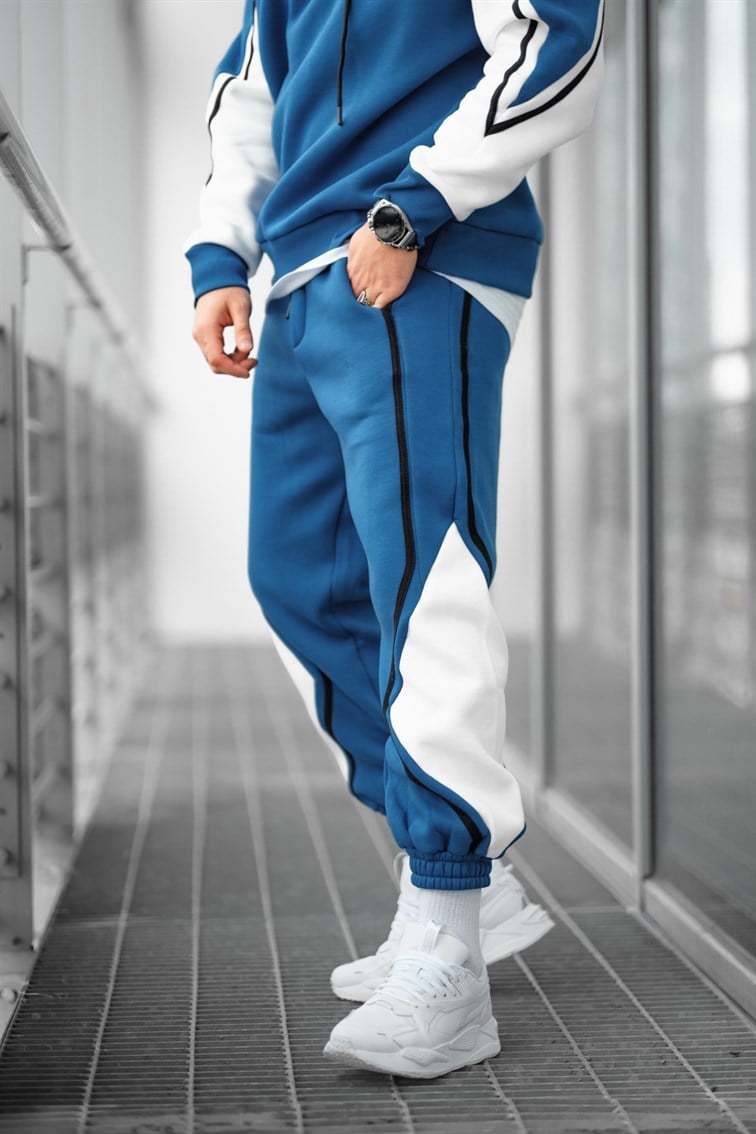 Çift Renk Detaylı Unisex Eşofman