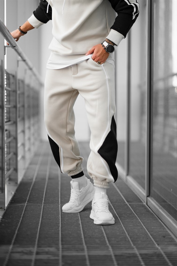 Çift Renk Detaylı Unisex Eşofman