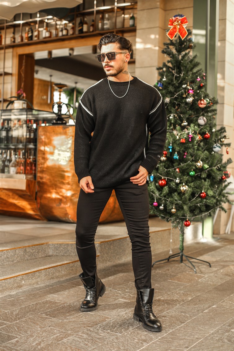 Çizgili Oversize Kazak