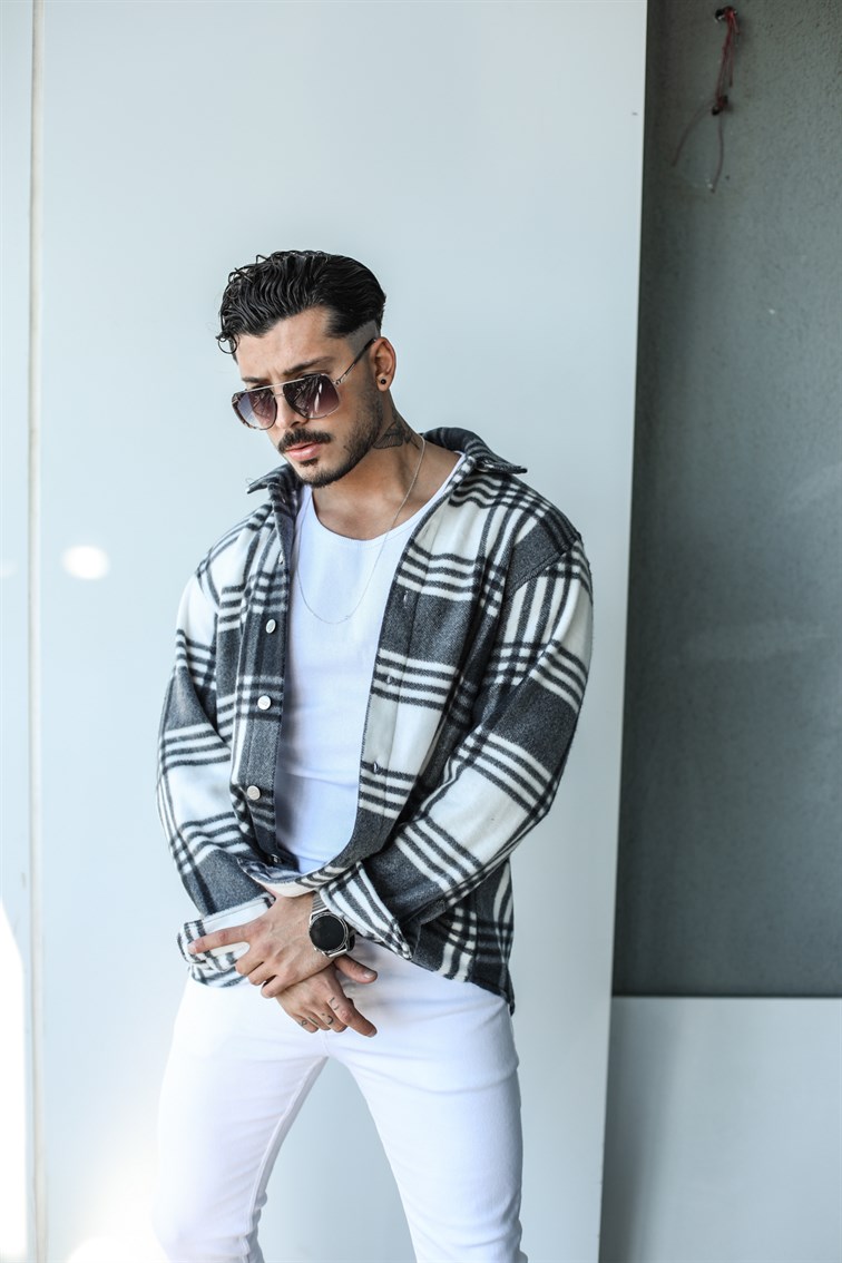 Çizgili Polar Oversize Gömlek