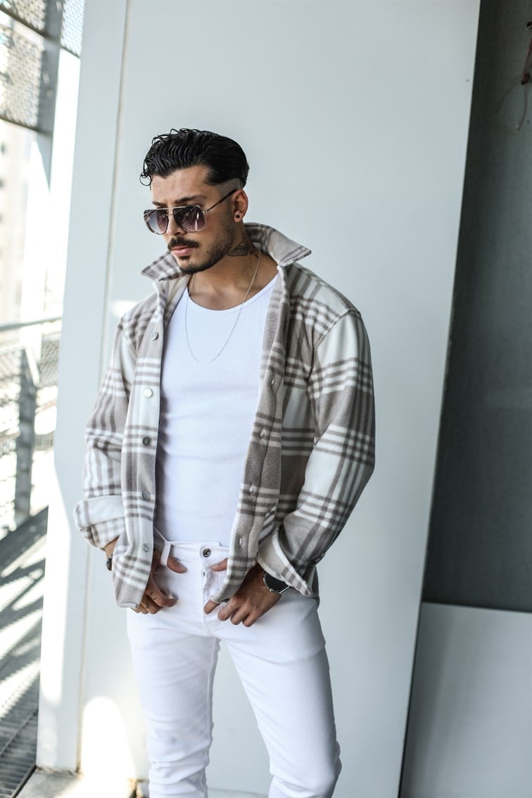 Çizgili Polar Oversize Gömlek