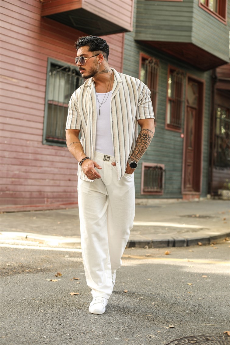 Çok Renkli Şeritli Gömlek