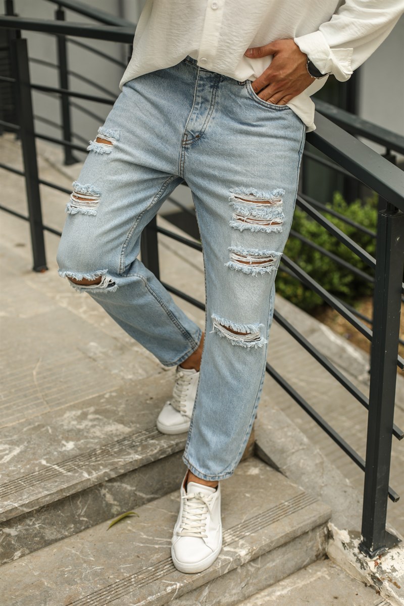 Çok Yırtıklı Mom Jean