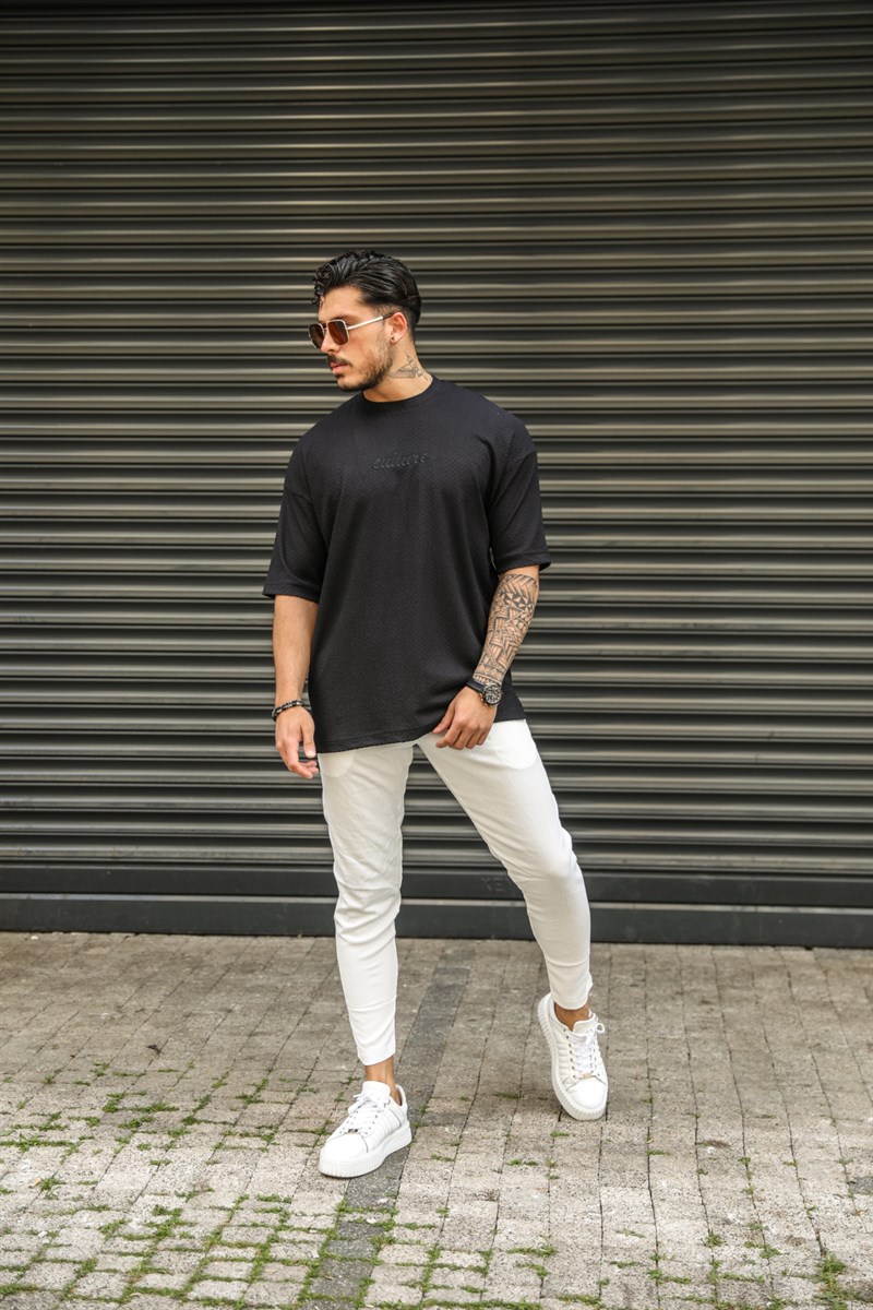 Culture Nakışlı Dokulu Oversize T-Shirt