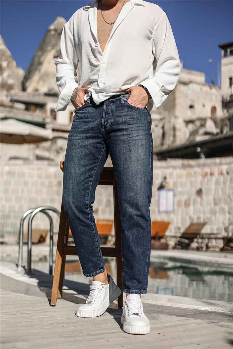 Dark Blue Mom Mom Jean Dark Blue