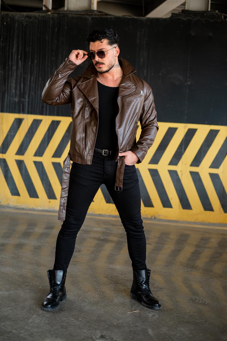 Deri Fermuarlı KG Ceket