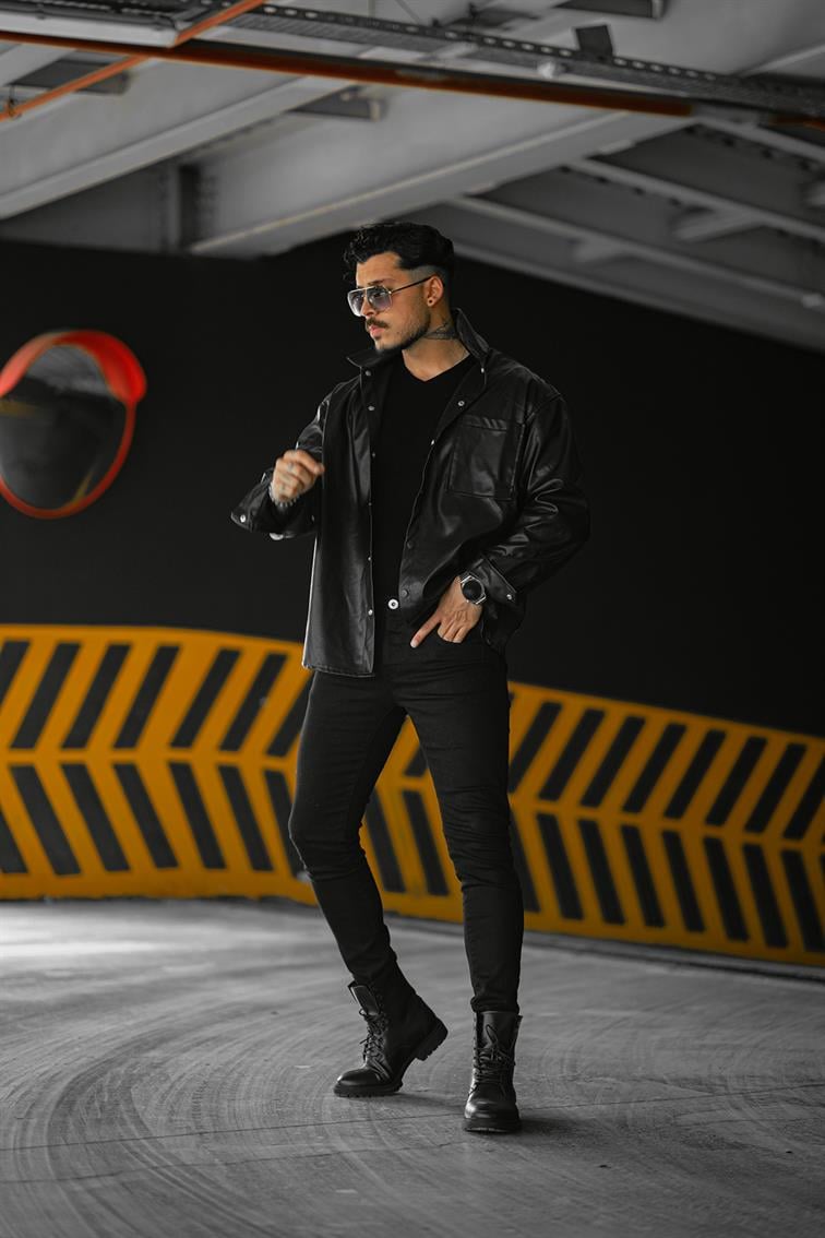 Deri Oversize Gömlek