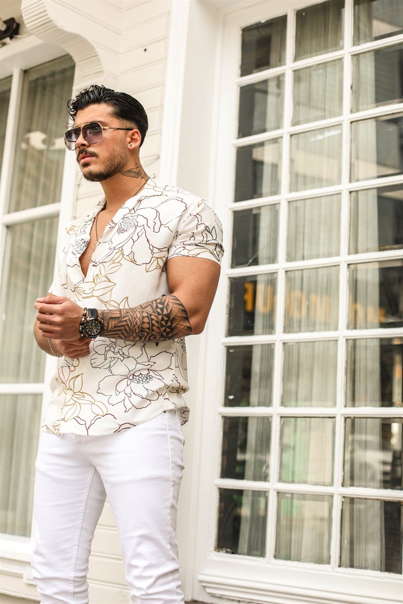 Desenli Kısa Kol  Gömlek