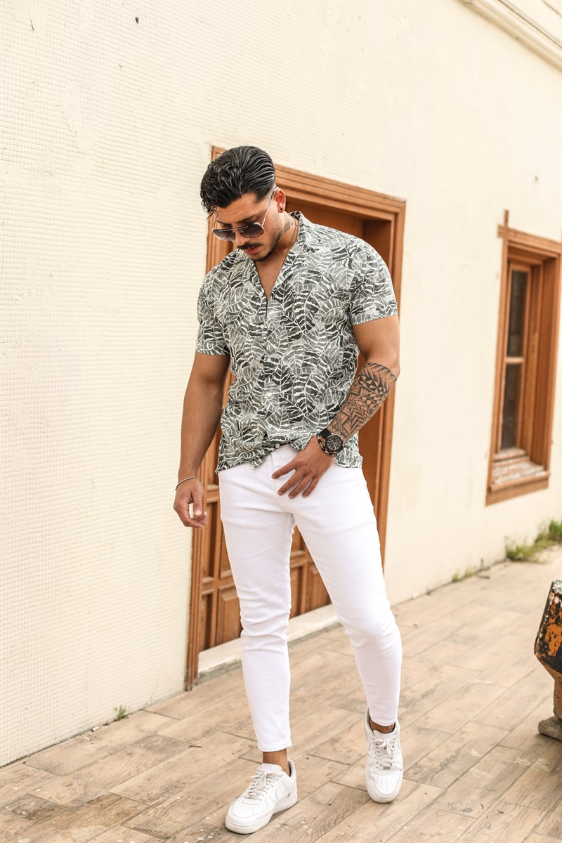 Desenli Kısa Kol  Gömlek