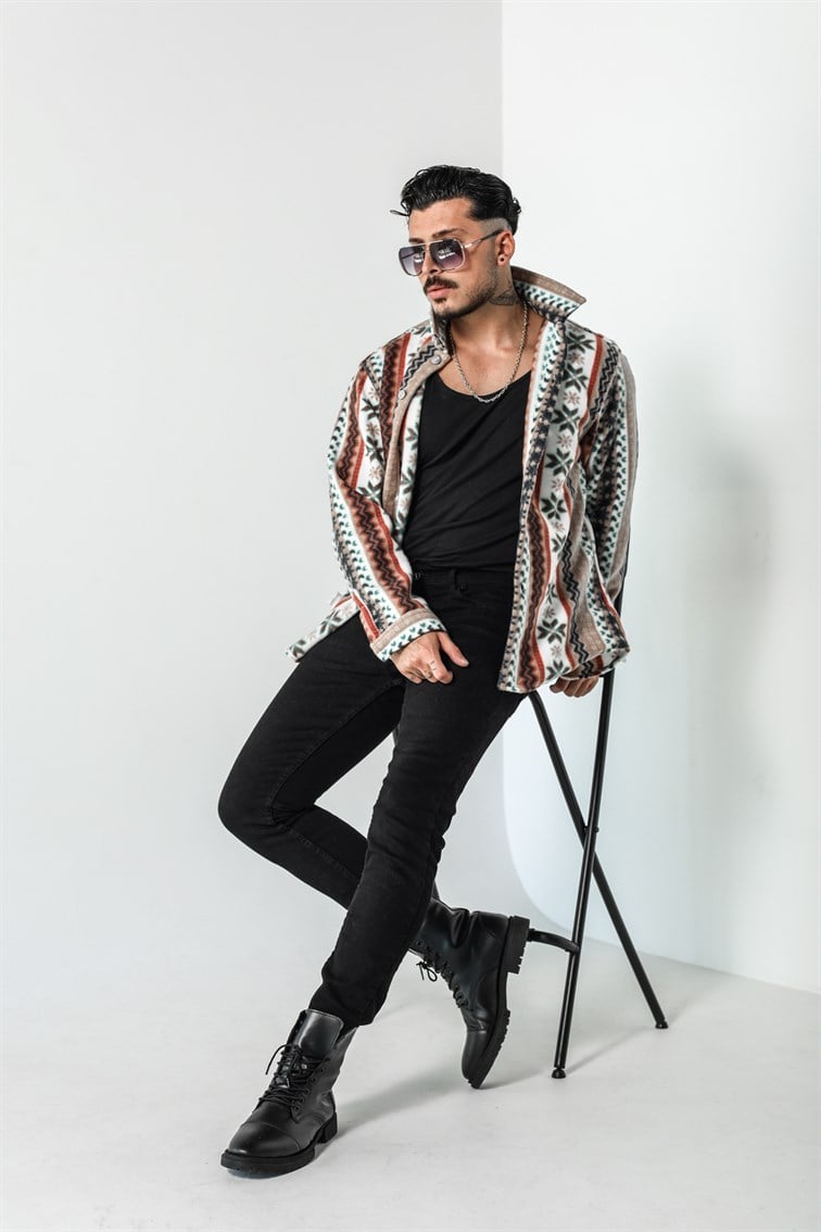 Desenli Oversize Polar Gömlek