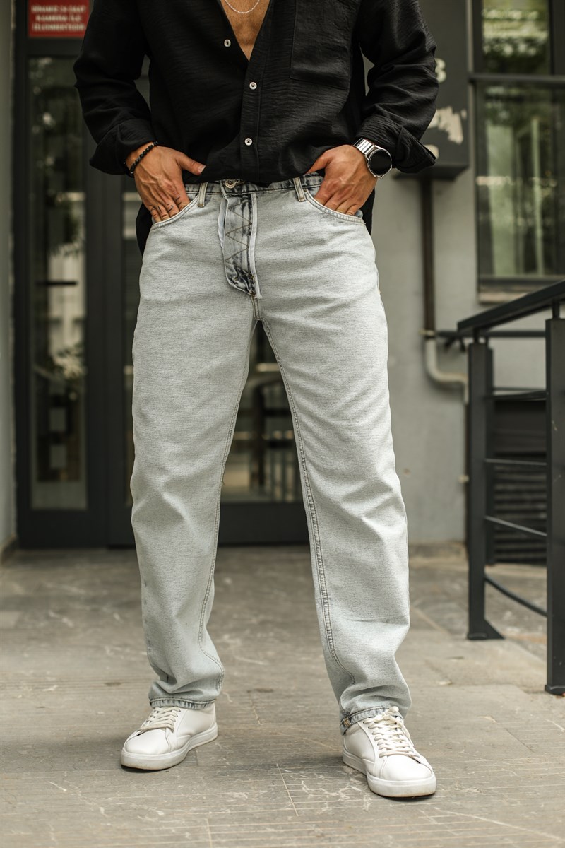 Dikiş Detaylı Bol Jean