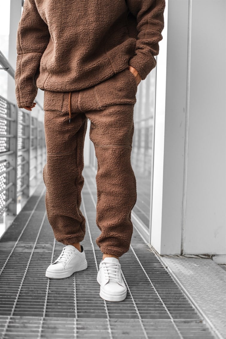 Dikiş Detaylı Peluş Eşofman