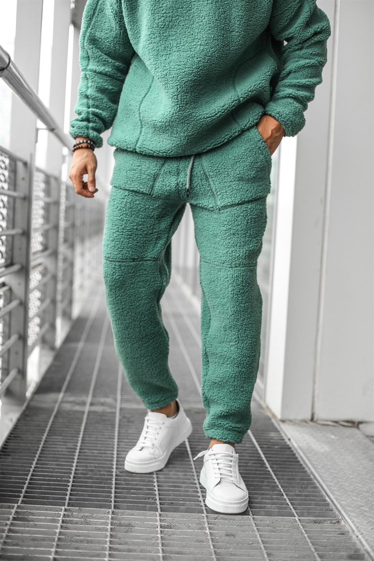 Dikiş Detaylı Peluş Eşofman