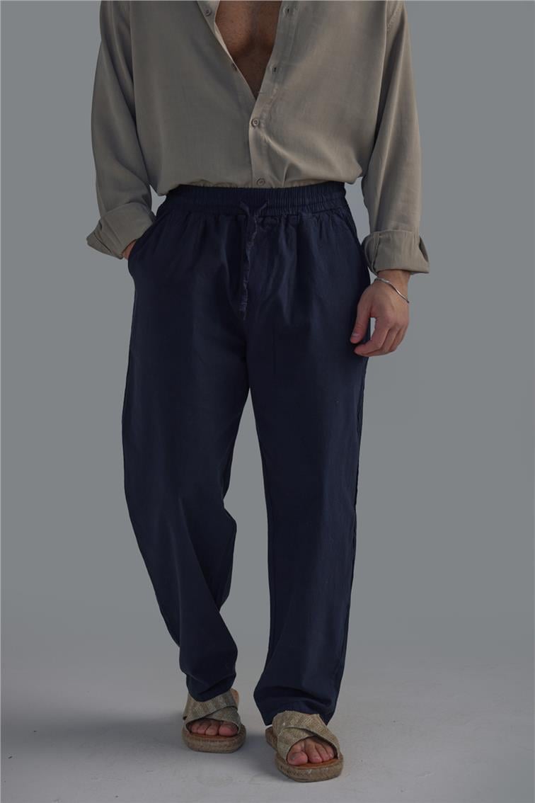 Dökümlü Baggy Pant. Lacivert