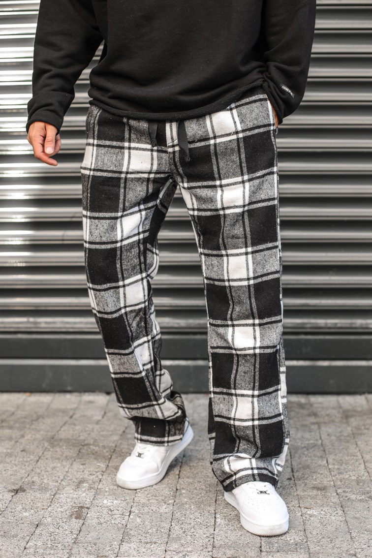 Dökümlü Kareli Pantolon