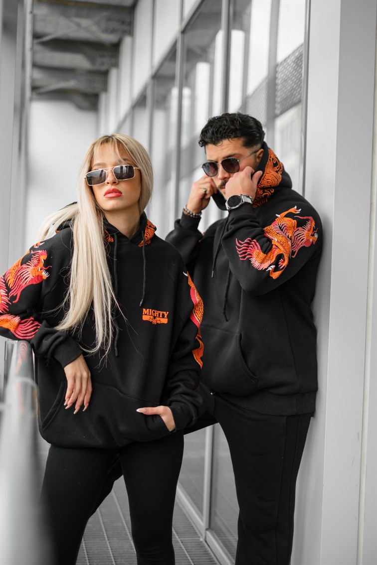 Dragon Baskılı Unisex Oversize Sweatshirt