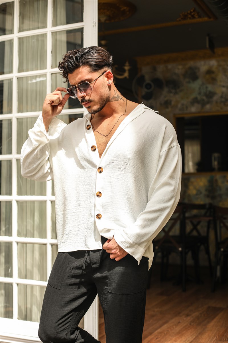 Düğme Detaylı Oversize Gömlek